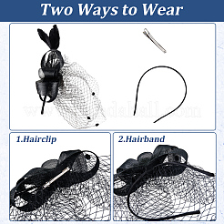 Gauze Mesh Veil Cloth with Aligator Hair Clip&nbsp;AJEW-WH20018-97A