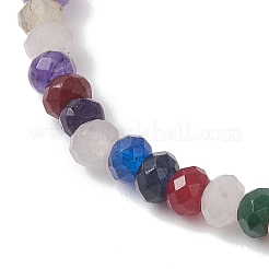 Dyed Natural Malaysia Jade Rondelle Beads Stretch Bracelets for Women&nbsp;BJEW-JB13041