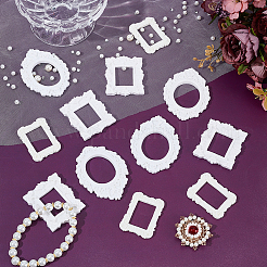 12Pcs 3 Styles Plastic Embossed Photo Frames&nbsp;AJEW-NB0007-86