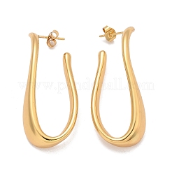 304 Stainless Steel U-Shaped Stud Earrings&nbsp;EJEW-C142-13G