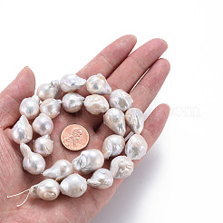 Natural Baroque Pearl Keshi Pearl Beads Strands&nbsp;PEAR-S019-05B