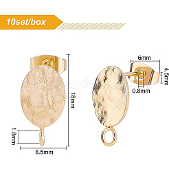 Brass Stud Earring Findings&nbsp;KK-BC0006-63G