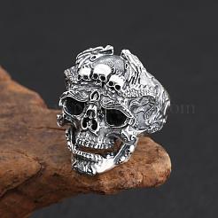 Alloy Rhinestone Adjustable Statement Cuff Open Rings for Men&nbsp;FS-WG8D7BC-01