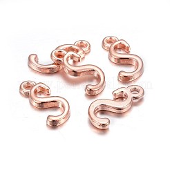 Rose Gold Plated Alloy Letter Pendants&nbsp;PALLOY-J718-01RG-S