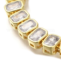 Rack Plating Brass Micro Pave Cubic Zirconia Chain Bracelets&nbsp;BJEW-P336-13G