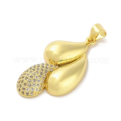 Rack Plating Brass Clear Cubic Zirconia Pendants&nbsp;KK-S380-19G