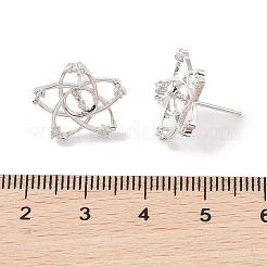 925 Sterling Silver Micro Pave Cubic Zirconia Earring Settings Findings&nbsp;STER-B003-23P