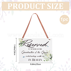 Rectangle Wood Reserved Hanging Sign Decorations&nbsp;DJEW-WH20005-02A