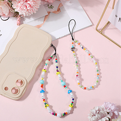 2Pcs 2 Styles Glass & Resin Moblie Straps&nbsp;AJEW-GF0010-06