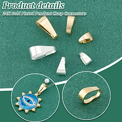 60Pcs 6 Styles Brass Snap on Bails&nbsp;KK-PH0011-24