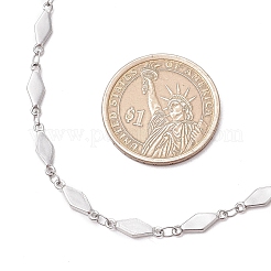 304 Stainless Steel Rhombus Link Chain Necklaces&nbsp;NJEW-JN05205-02
