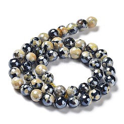 Electroplate Natural Fire Crackle Agate Beads Strands&nbsp;G-G0006-A01-08