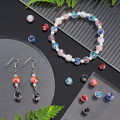 80Pcs 8 Colors Handmade Luminous Inner Flower Lampwork Beads&nbsp;LAMP-AR0001-16