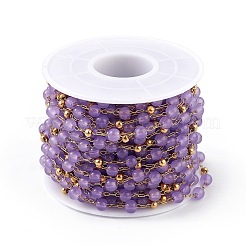 Dyed Natural Jade Round Beaded Chain&nbsp;CHS-C006-01D