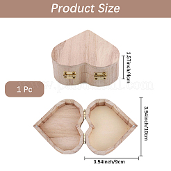 Heart Wood Jewelry Storage Boxes&nbsp;AJEW-CL0005-26