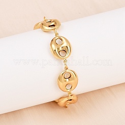 304 Stainless Steel Coffee Bean Link Chain Bracelets&nbsp;BJEW-D359-14B-G