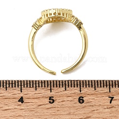 Brass Micro Pave Clear Cubic Zirconia Cuff Open Rings&nbsp;RJEW-Z136-02G