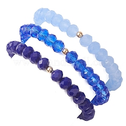 3Pcs Glass & Imitation Pearl Beads Stretch Bracelets for Women&nbsp;BJEW-JB12853