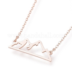 304 Stainless Steel Alps Pendant Necklaces&nbsp;NJEW-Z001-01RG