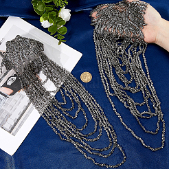 2Pcs Resin Beaded Tassel Chain Epaulettes&nbsp;FIND-FH0016-57A