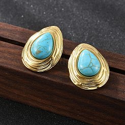 201 Stainless Steel Teardrop Stud Earrings&nbsp;EJEW-P304-08G