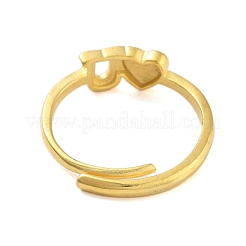 Heart & Letter U Brass Adjustable Rings for Women&nbsp;RJEW-L120-011G