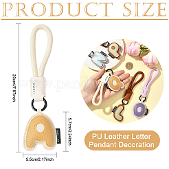 PU Leather Letter Pendant Decoration&nbsp;HJEW-YWC0002-001A