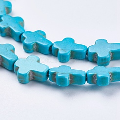 Synthetic Turquoise Beads Strands&nbsp;G-E474-02A-8x10m