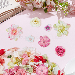200Pcs 4 Styles Cloth Artificial FLower&nbsp;AJEW-SP0003-69