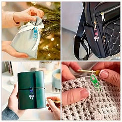6Pcs Spray Plating Alloy Bowknot Pendant Decorations&nbsp;HJEW-YW00415