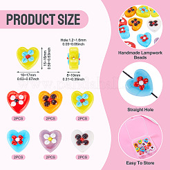 12Pcs 6 Colors Handmade Lampwork Beads&nbsp;LAMP-TA0002-56