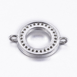 Brass Micro Pave Cubic Zirconia Links&nbsp;ZIRC-E136-51P