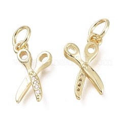 Brass Micro Pave Clear Cubic Zirconia Pendants&nbsp;KK-P188-P01-G