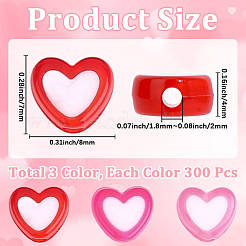 900Pcs 3 Colors Transparent Acrylic Beads&nbsp;TACR-PA0001-20