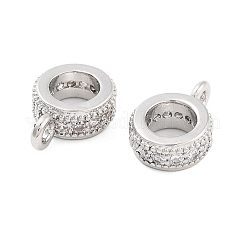 Rack Plating Brass Micro Pave Cubic Zirconia Tube Bails&nbsp;KK-Z052-01P