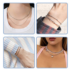 304 Stainless Steel Paperclip Chains Bracelet Necklace DIY Making Kit&nbsp;DIY-TA0009-67