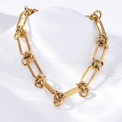 667 Stainless Steel(Grade 201 Equivalent) Paperclip Chain Bracelets for Women&nbsp;BJEW-P347-03G