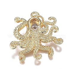 Brass Micro Clear & Black Cubic Zirconia Pendants&nbsp;X-ZIRC-F120-067G