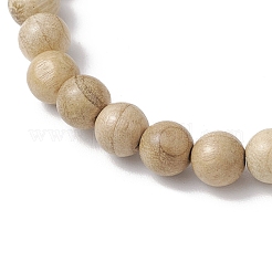 3Pcs Natural African Padauk Wood & Sandalwood & Wood & Striped Agate & Green Aventurine & Quartz Crystal Round Beaded Stretch Bracelets for Women&nbsp;BJEW-JB11929