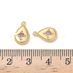 Brass Micro Pave Cubic Zirconia Charms&nbsp;KK-D504-20C-G
