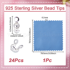 24Pcs 925 Sterling Silver Bead Tips&nbsp;STER-GO0001-55