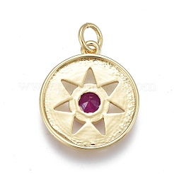 Brass Micro Pave Cubic Zirconia Pendants&nbsp;ZIRC-M108-37-G