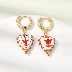 Brass Hoop Dangle Earrings&nbsp;KK-CBA8324-26G