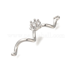 Brass Micro Pave Clear Cubic Zirconia Pendants&nbsp;KK-M301-13P