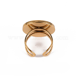 201 Stainless Steel Cuff Ring Findings&nbsp;X-STAS-S080-040F-G