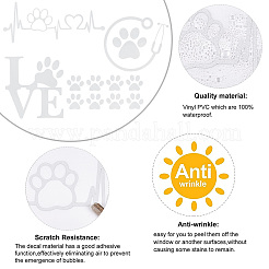 8 Sheets 4 Style Waterproof Heart & Bear Paw Pattern PET Car Decals Stickers&nbsp;STIC-GF0001-03B