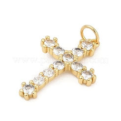 Brass Micro Pave Cubic Zirconia Pendants&nbsp;KK-U058-34G