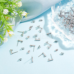 100Pcs 2 Styles 304 Stainless Steel Stud Earring Findings&nbsp;FIND-GO0002-56