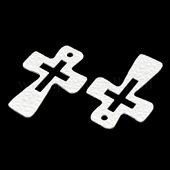 Hammered Cross Alloy Pendants&nbsp;PALLOY-D071-MS