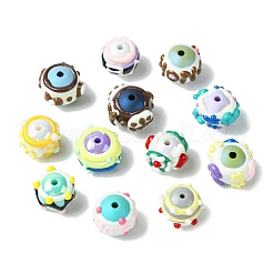 17Pcs 17 Colors Hand Painted Acrylic with Enamel Beads&nbsp;MACR-CJ0002-30